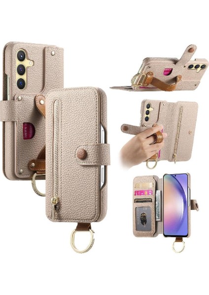 Samsung Galaxy S23 Plus Fermuar Bileklik Cüzdan Crad Yuvası Için Flip Case (Yurt Dışından)