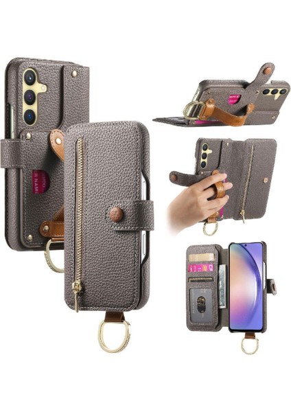 Samsung Galaxy S23 Plus Fermuar Bileklik Cüzdan Crad Yuvası Için Flip Case (Yurt Dışından)