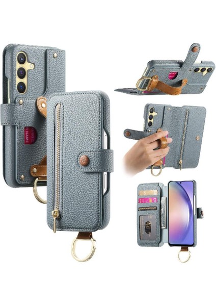 Samsung Galaxy S23 Plus Fermuar Bileklik Cüzdan Crad Yuvası Için Flip Case (Yurt Dışından)