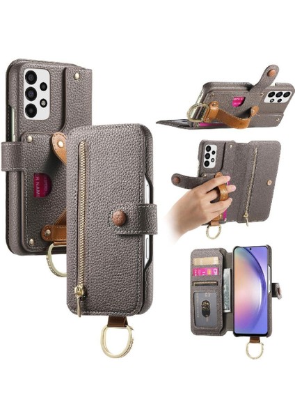 Samsung Galaxy A53 5g Crad Yuvası Bileklik Cüzdan Fermuar Standı Için Flip Case (Yurt Dışından)