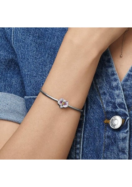 Orkide Çiçek Charm, 925 Ayar Gümüş fırsatları
