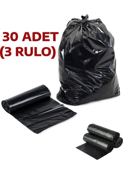10'lu x 3 Paket Jumbo Çöp Poşeti 75X90 cm Endüstriyel Battal