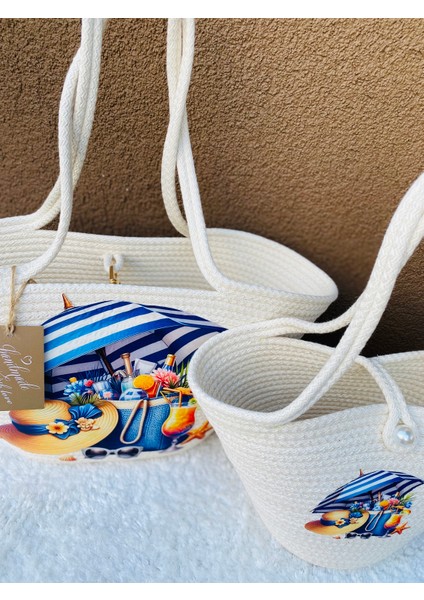Hasır Çanta,Plaj Çantası Anne Kız Kombini fiyatları