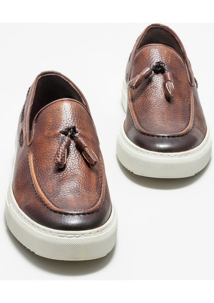 Taba Deri Erkek Günlük Loafer modelleri
