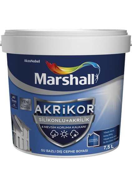 Akrikor Silikonlu + Akrilik Boya K6 7,5 Lt (10 Kg)
