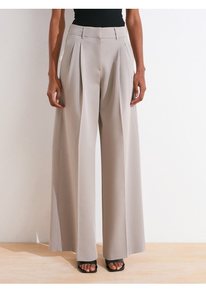 71606 Ekstra Geniş Paça Ayarlanabilir Pantolon-Gri modelleri