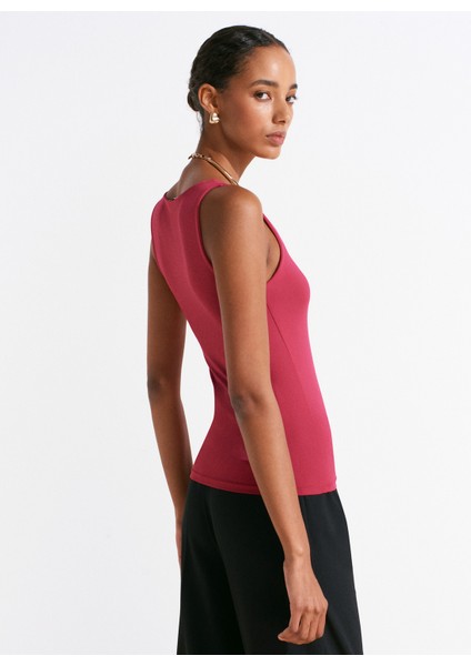 20977 Kalın Askılı Poliamid Atlet-Koyu Fuşya fiyatları