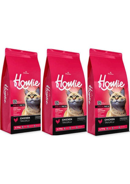 3 Lü Avantaj Paketi Homie Tavuklu Yetişkin Kedi Mamaları
