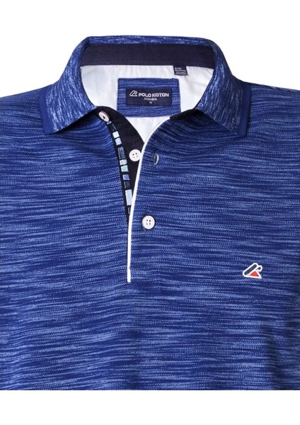 Polokoton %100 Pamuk Mavi Indigo Polo Yaka Özel Pike Nakışlı Erkek T-Shirt – Nefes Alabilen Kumaş, Şık ve Konforlu Tasarım