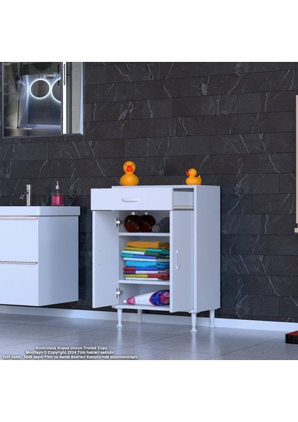 55 x 88 x 32,5 Cm’lik 1 Çekmece 1 Kapak 2 Raf 3 Gözlü Organizatör Mutfak Dolabı Çok Amaçlı Dolap fiyatları