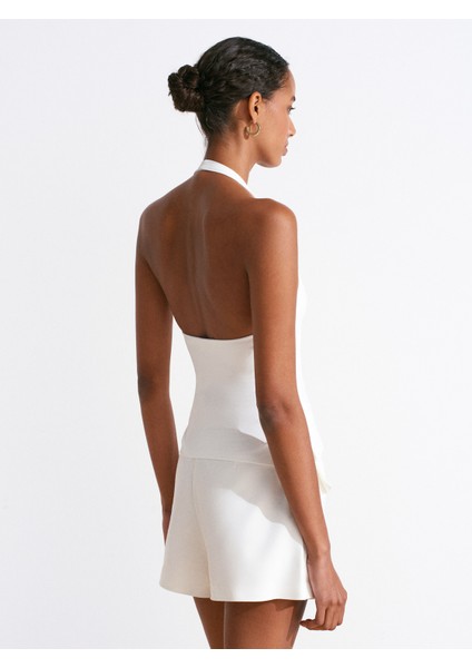 31753 Halter Yaka Top-Ekru fiyatları