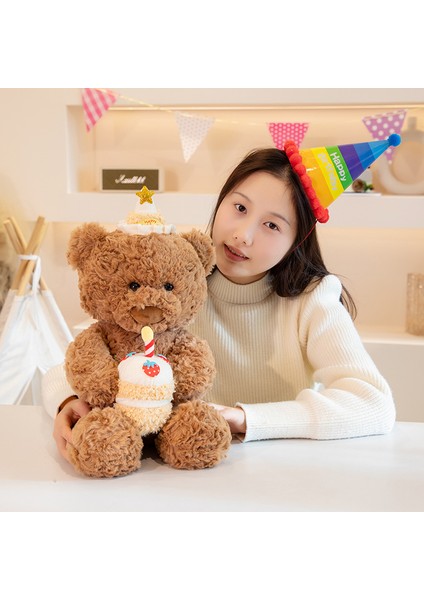 55CM Doğum Günü Pastası Ayıcık Peluş Oyuncak Bebek Sarılma Yastığı (Yurt Dışından)