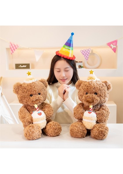 55CM Doğum Günü Pastası Ayıcık Peluş Oyuncak Bebek Sarılma Yastığı (Yurt Dışından)