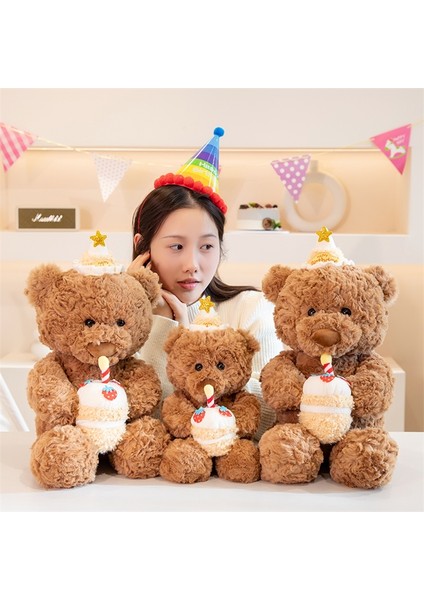 55CM Doğum Günü Pastası Ayıcık Peluş Oyuncak Bebek Sarılma Yastığı (Yurt Dışından)