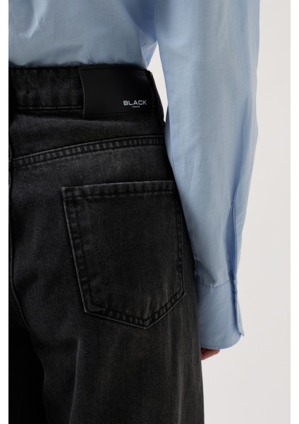 Düşük Bel Straight Siyah Jean