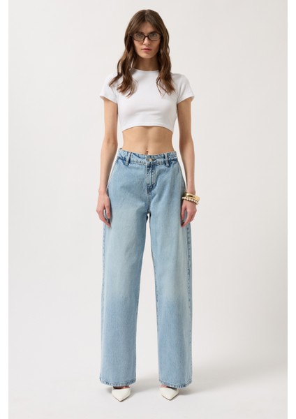 Düşük Bel Straight Mavi Jean fiyatları