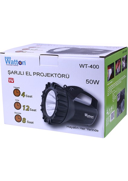 Şarjlı 50 W Büyük Fener Watton WT-400 fiyatları