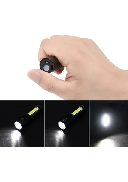 Mini Çok Güçlü Şarjlı El Feneri (Xpe-Cob LED ) Watton WT-030