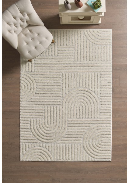 Modern Desen Özel Kesim Halı Salon Halısı Mutfak Halısı Yolluk Krem Halı Kolay Temizlenebilir Halı