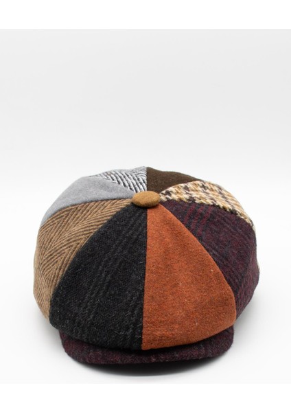 Erkek Patchwork Tweed Yün Kasket Ingiliz Newsboy Şapka fiyatları