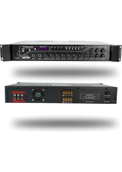 Robinanka Dexun D-230 250 Watt 3 Zone Iki Mik Grş Usb-Bt 4/16-70-100V Hat Trafolu Anfi