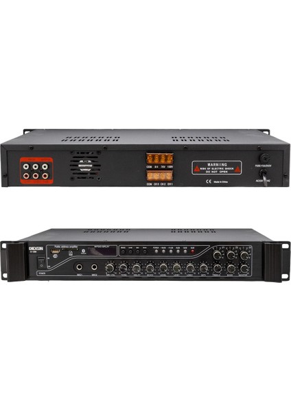 Robinanka Dexun D-230 250 Watt 3 Zone Iki Mik Grş Usb-Bt 4/16-70-100V Hat Trafolu Anfi