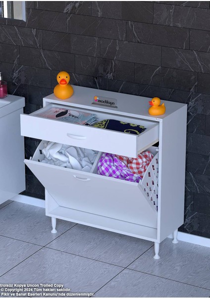 85 x 88 x 32,5 Cm’lik 1 Çekmece 1 Gözlü Sepetli, Organizatör Mutfak Dolabı Çok Amaçlı Dolap