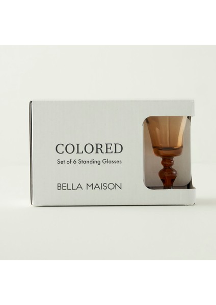 Colored 6'lı Ayaklı Kahve Yanı Su Bardağı Amber (47 Cc)