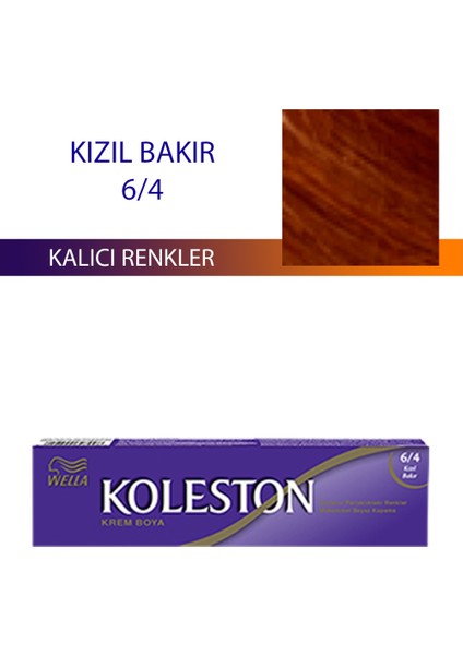 Single Tüp Boya Saç Boyası Kızıl Bakır 6/4