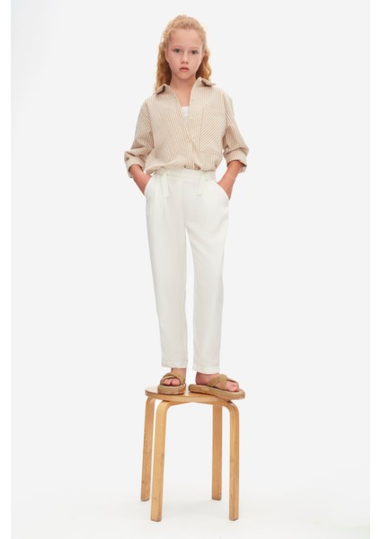 58315 Kız Çocuk Ekru Florına Pantolon