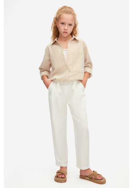 58315 Kız Çocuk Ekru Florına Pantolon modelleri