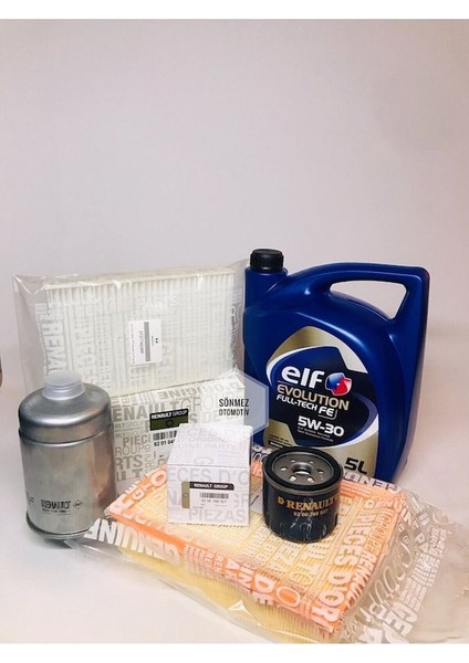 Elf Fultech 5W30 5lt +Fluence 1.5 Dcı Filtre Bakım Seti ( Hava Yağ Polen Mazot Filtresi
