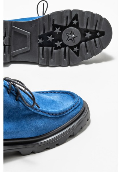 Mavi Deri Kadın Günlük Ayakkabı modelleri