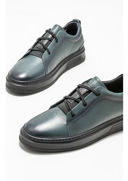 Gri Deri Erkek Günlük Ayakkabı modelleri