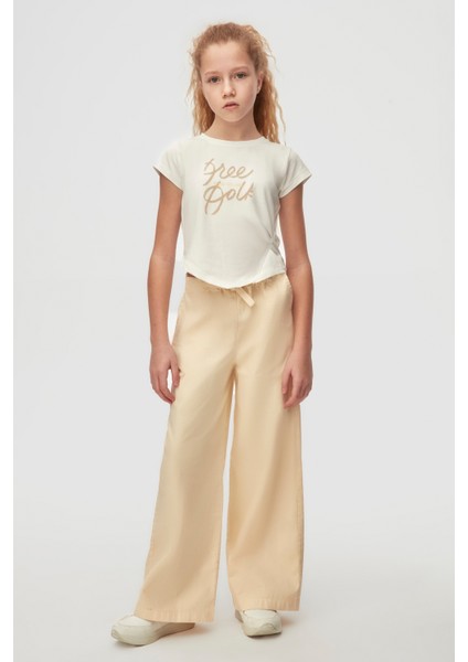 58813 Kız Çocuk Krem Summer Pantolon