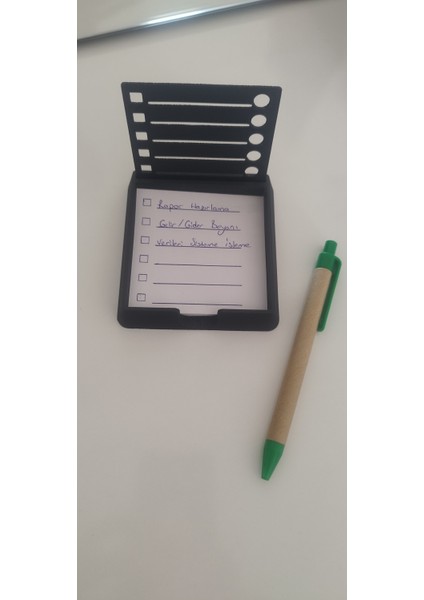 Hatırlatıcı ve Görev Listesi Şablonu || Post-It Uyumlu Plastik Aparat || 3D Pla Baskı || Siyah