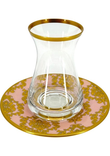 Damask Pembe Çay Seti 12 Parça
