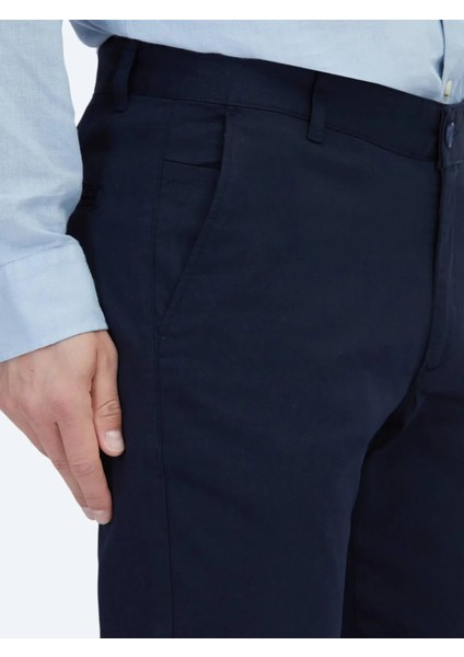 Lacivert Dokuma Casual Pamuk Karışımlı Pantolon fırsatları