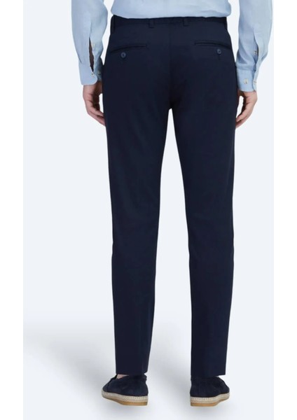 Lacivert Dokuma Casual Pamuk Karışımlı Pantolon indirimleri