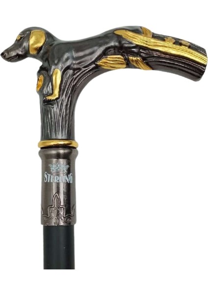 Köpek Başlı Baston - Sterling - 88 cm