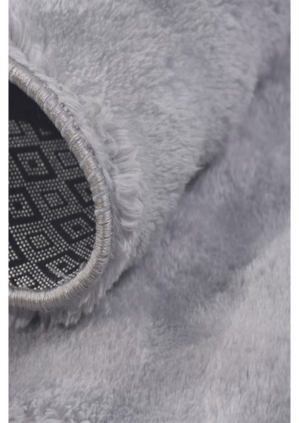 Puffy Bubble Gri Peluş Halı ve Yolluk | Yıkanabilir, Ekstra Yumuşak, Kaymaz, Dökülme Yapmaz