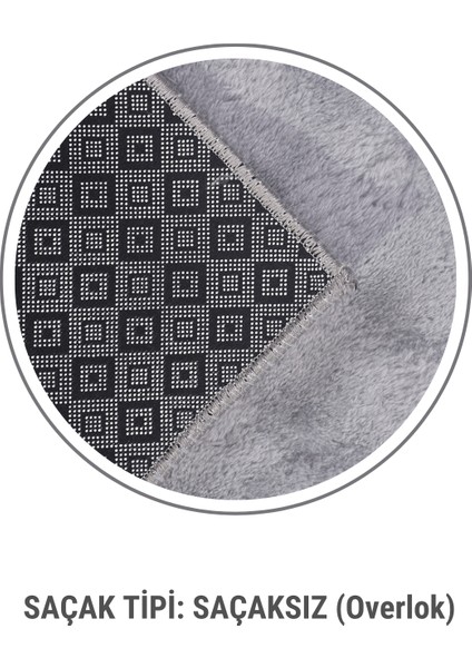 Puffy Bubble Gri Peluş Halı ve Yolluk | Yıkanabilir, Ekstra Yumuşak, Kaymaz, Dökülme Yapmaz