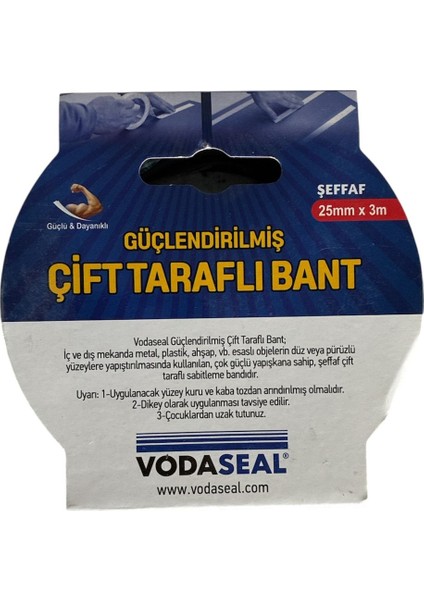 Güçlendirilmiş Çift Taraflı Bant Şeffaf 25MMX3MT fiyatları