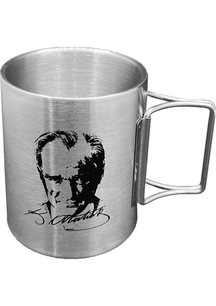 Katlanabilir Saplı Çelik Kupa Bardak - Orcamp - 180 ml - Atatürk (OUT-1800) fiyatları