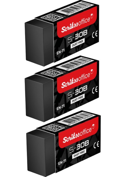 Küçük Boy Siyah Silgi No:30 (S-30B) 3 Adet