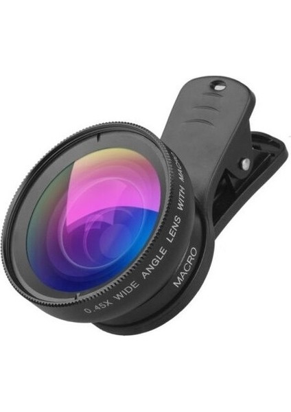 37MM 0.45X Geniş Açı Lens + Makro Lens 2'si 1 Arada Cep Telefonu Lens Kiti