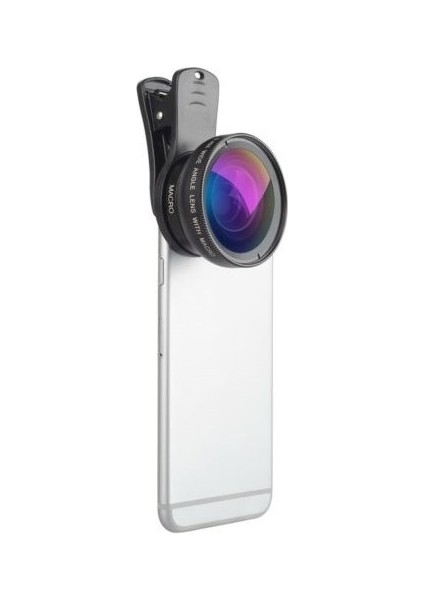 37MM 0.45X Geniş Açı Lens + Makro Lens 2'si 1 Arada Cep Telefonu Lens Kiti