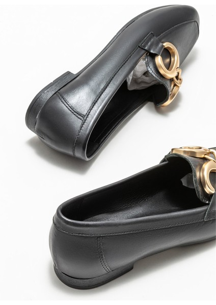 Siyah Deri Kadın Loafer fırsatları
