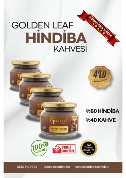 Detox Hindiba Kahvesi 1 Aylık - (60 Kullanım) Net 150GR(4'LÜ)