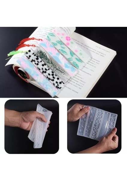 5'li Desenli Kitap Ayracı - Epoksi Reçine Kalıp - KOD:1037